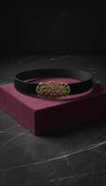 Obsidian Velvet Choker With Antique Gold Accent