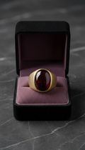 Blood Garnet Signet Ring